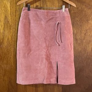 BERNARDO Pink Suede Pencil Skirt Sz 6